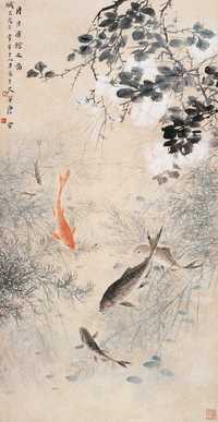 唐云 1941年作 月月有余 立轴